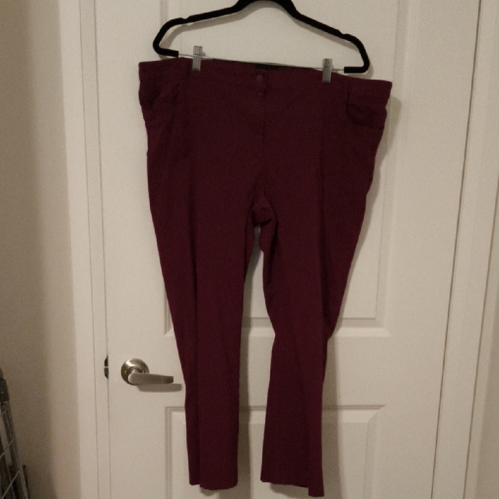 Elegant Maroon Straight Leg Women's Pants